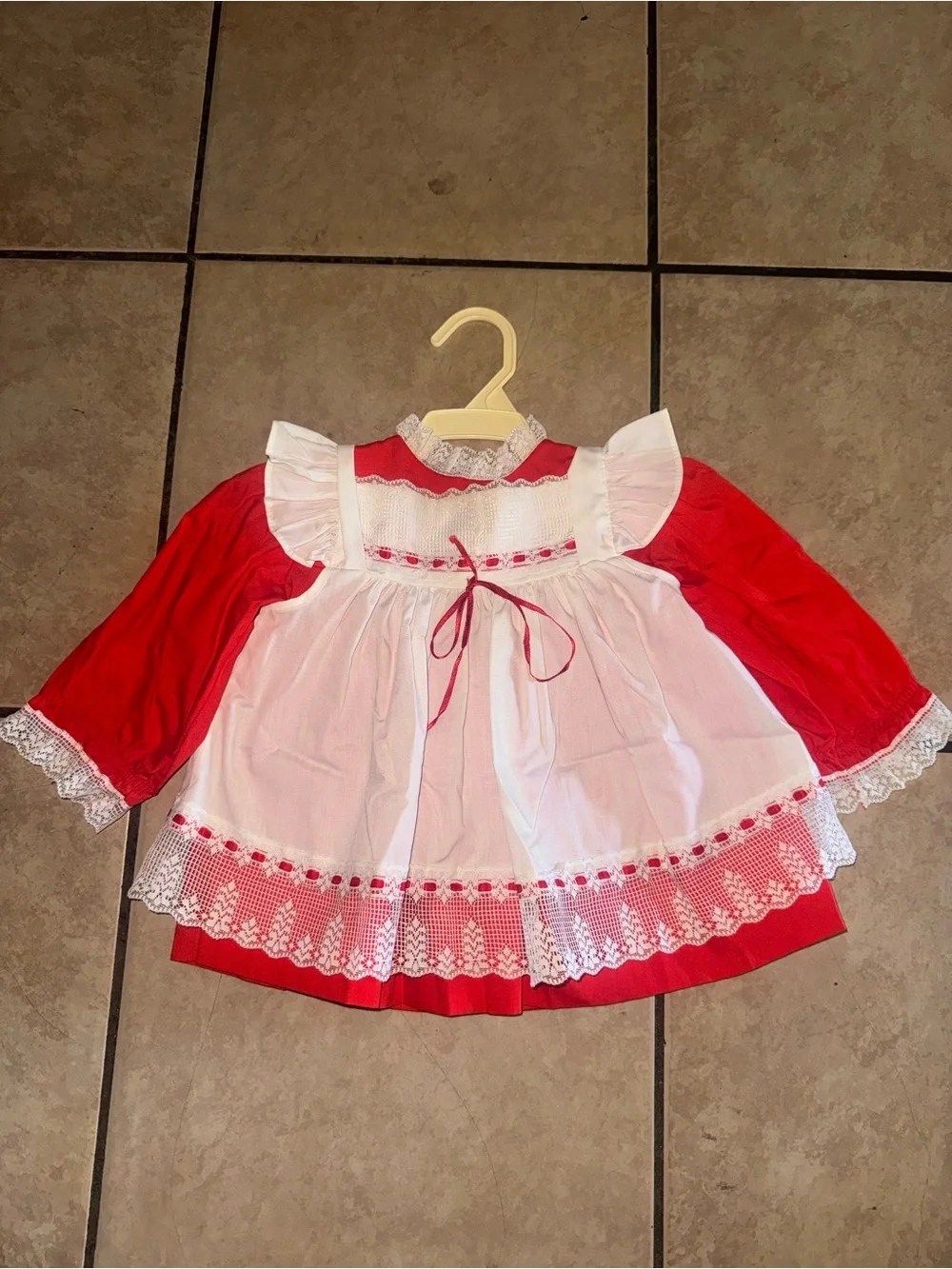 Vintage Red and White Girls' dress